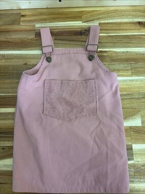 Dusky Rose Overalls Dress with front pocket